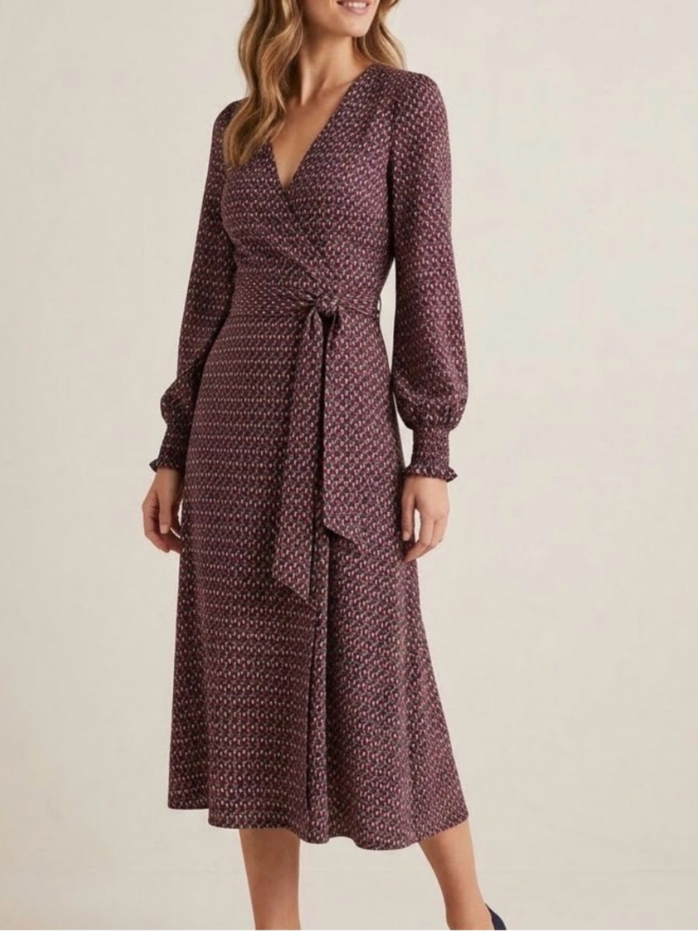 Max Studio 70’s Inspired Long-Sleeve Wrap Dress